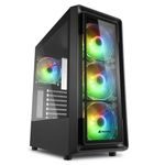 ATX 1XU2,2XU3,VETRO TEMP,4X120,ARGB FAN,ARGB