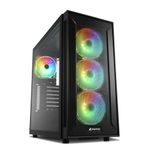 ATX 2X U2-2X U3, GLASS , 4X 120 ARGB, FRONT MESH